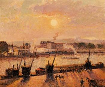 卡米耶 畢沙羅 Sunset, Rouen